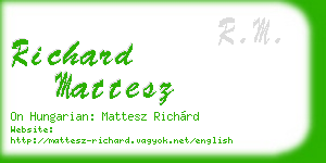 richard mattesz business card