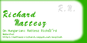 richard mattesz business card